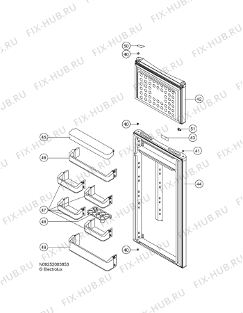Взрыв-схема холодильника Zanussi ZRD324WO - Схема узла Door 003